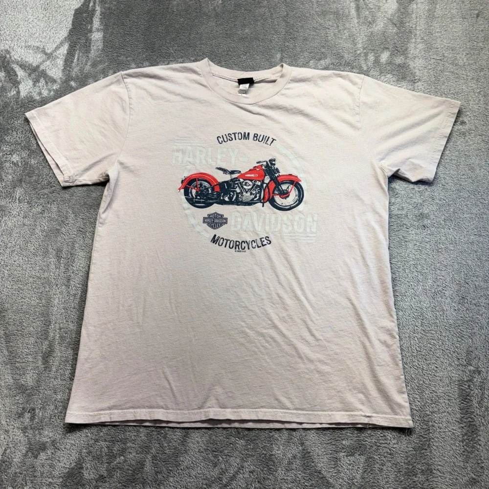 Harley-Davidson T-Shirt Mens XL‎ Tan Excellent Flying Iron Rocky Mount NC